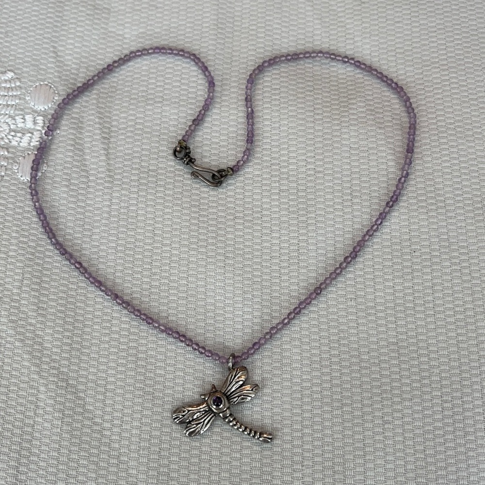 Amethyst and silver necklace